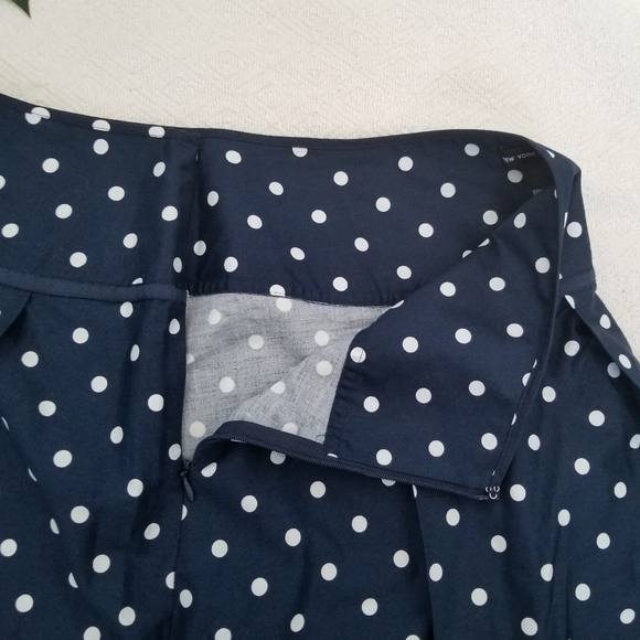 New york & Company Polka Dot Navy Skirt - Picture 3 of 5